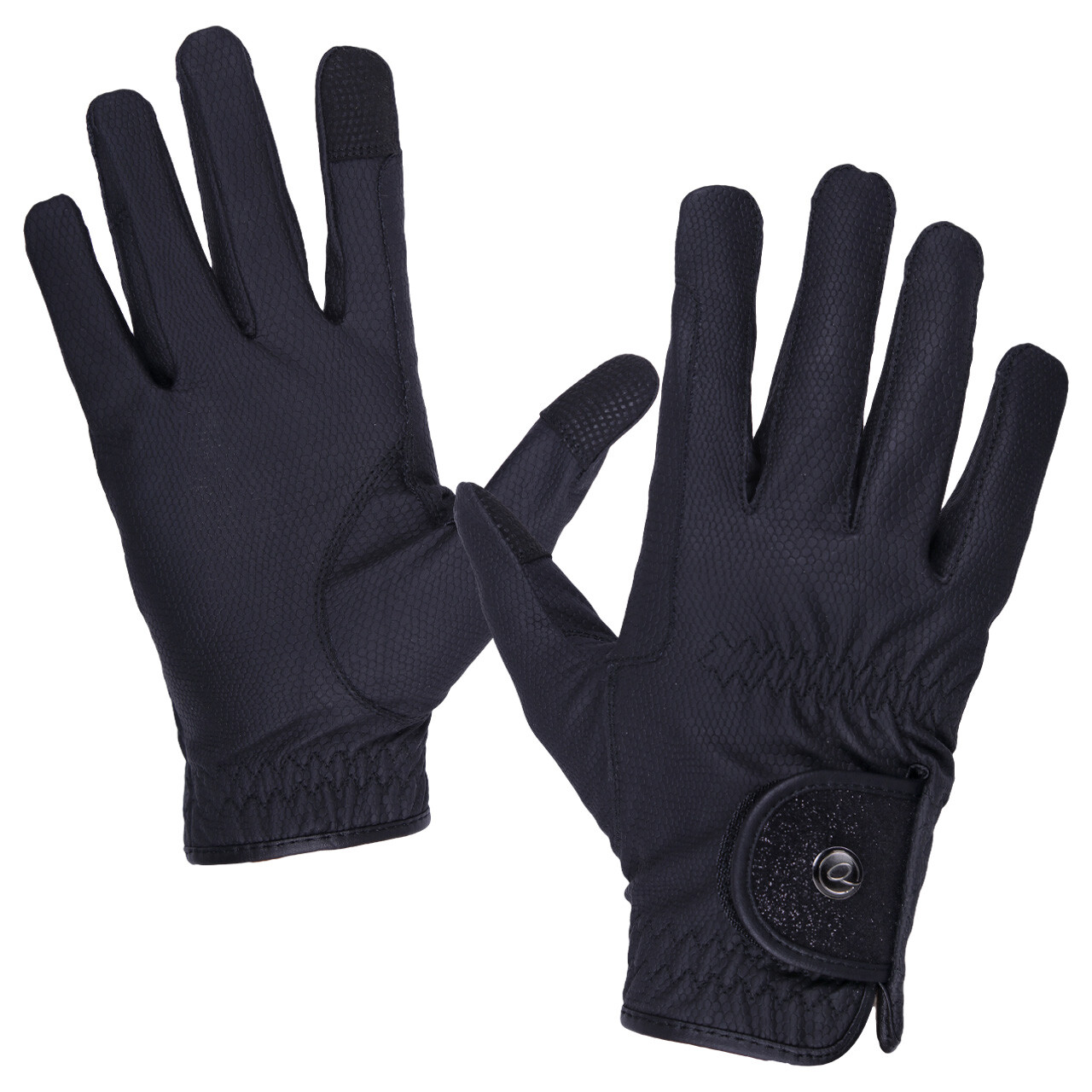 QHP Glitz ridehandsker - sort - L
