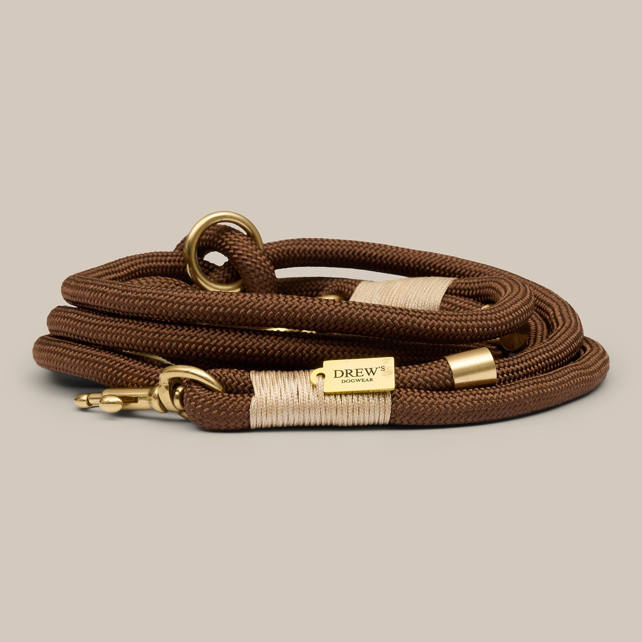 Espresso Brown standard / Justerbar og blød rebsnor (mørkebrun) - 2 METER / Mørkebrun