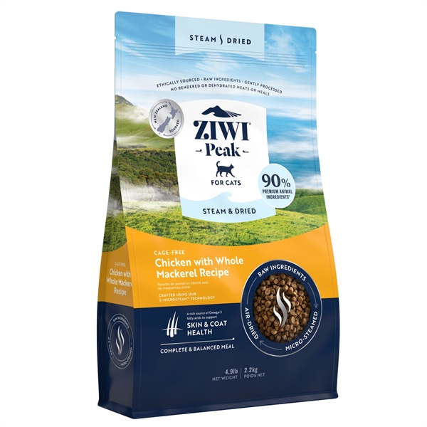ZiwiPeak Cat Steam & Dried, Chicken, 2.2 kg - KORT DATO