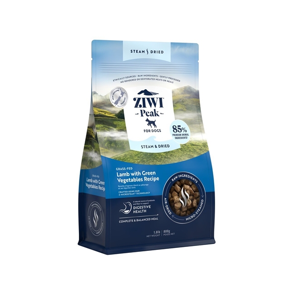 Ziwipeak Dog Steam & Dried, Lamb, 800g - KORT DATO