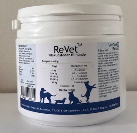 Vetcur ReVet pulver tilskud til hund mod ledproblemer, 300g